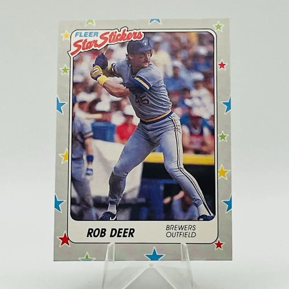 Rob Deer   #36 - 1988 Fleer Star Stickers Baseball - Milwaukee Brewers